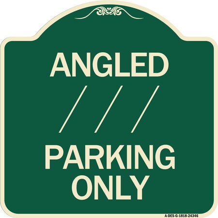 Signmission Angle Parking W/ Bidirectional Arrow 1 Heavy-Gauge Aluminum Sign, 18" x 18", G-1818-24346 A-DES-G-1818-24346